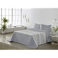BOHEME Colcha Estampada Reversible Zenda Gris 180x270 - Cama 90 cm